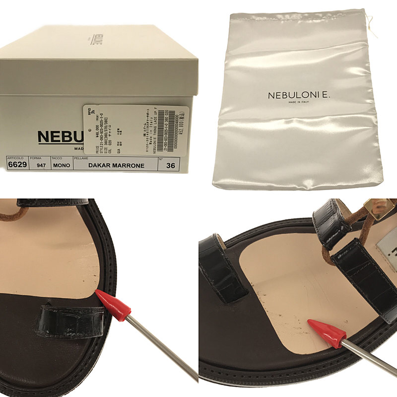NEBULONI E / ネブローニ Plage 取扱い THONG LACE UP FLAT ソングレースアップ フラットサンダル 保存箱付き