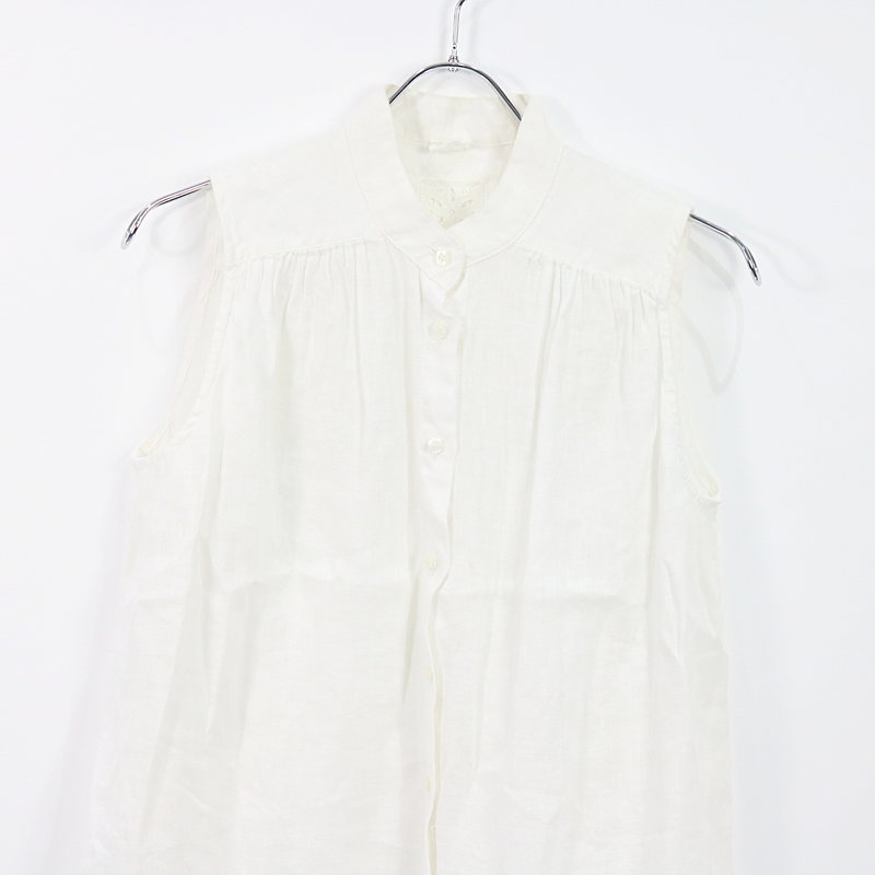 120% lino / １２０パーセントリノ リネンノースリーブロングシャツ