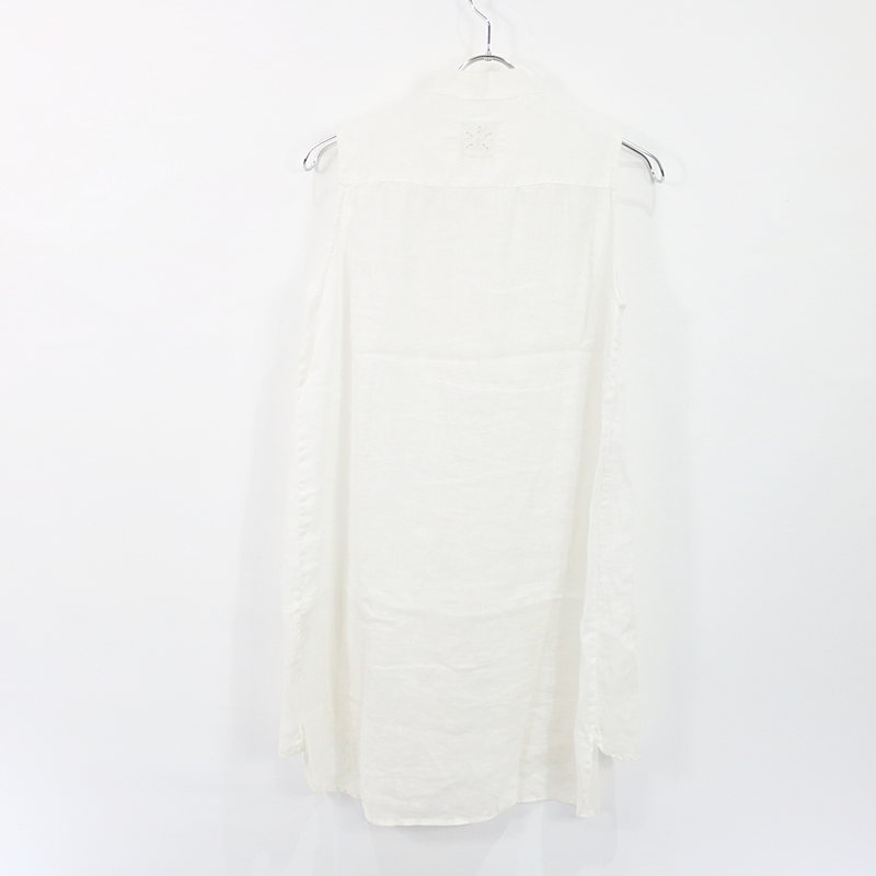 120% lino / １２０パーセントリノ リネンノースリーブロングシャツ