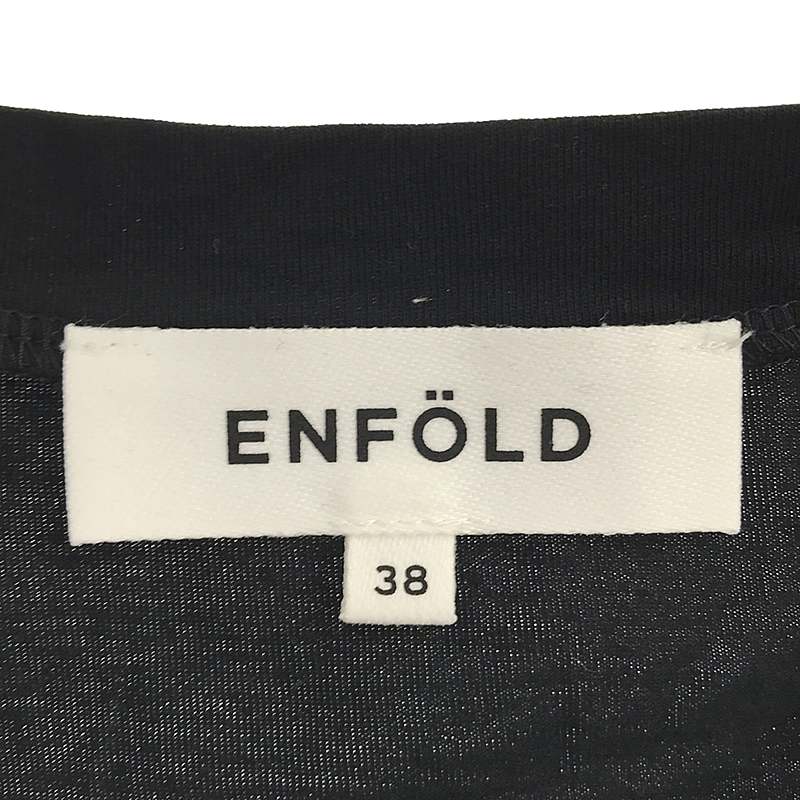 ENFOLD / エンフォルド ハイカウントコットン アシンメトリータンクトップ ノースリーブカットソー