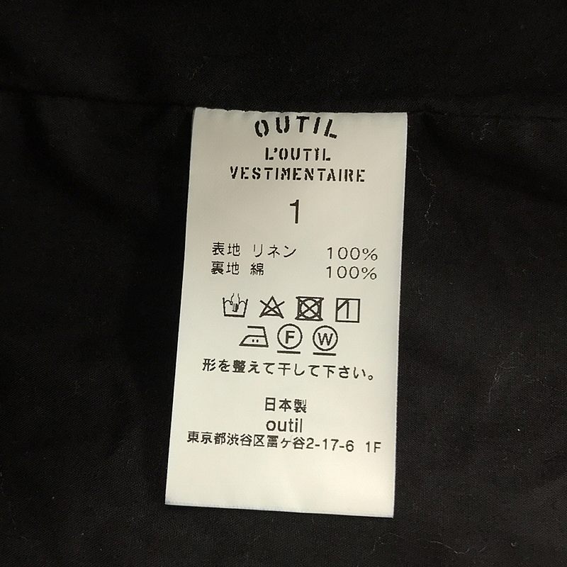 OUTIL / ウティ MANTEAU BERCK リネンヘリンボーン ニドム加工 ロングコート