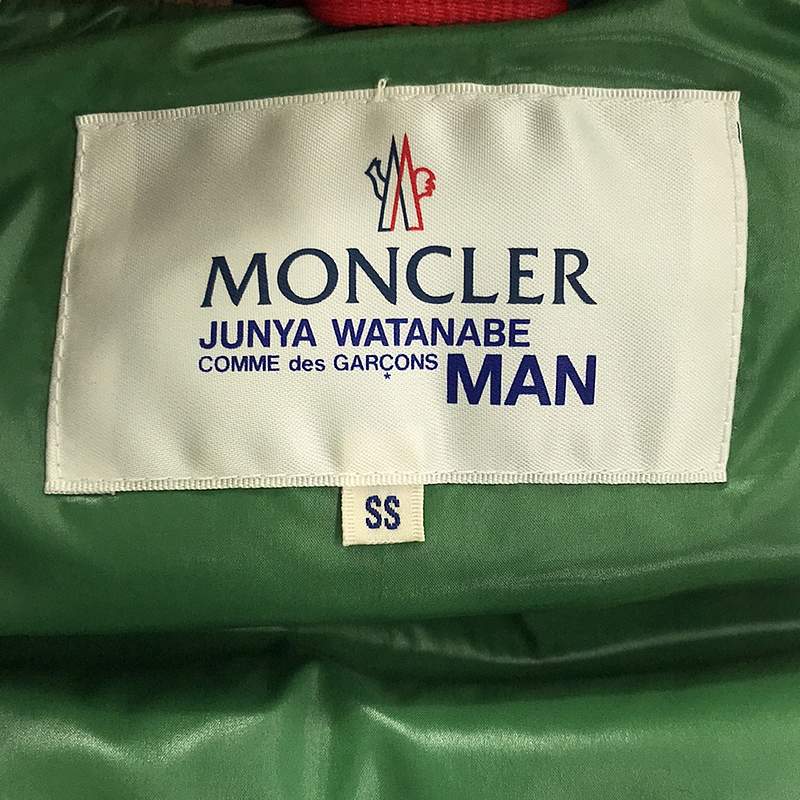 JUNYAWATANABE COMMEdesGARCONS MAN / ジュンヤワタナベマン × MONCLER / モンクレール  レザー切替 ツイード ダウンベスト