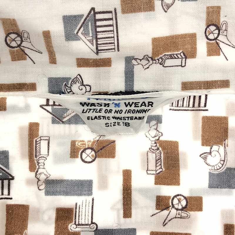 VINTAGE / ヴィンテージ古着 50s〜60s PENNY’S 総柄プリント オープンカラー パジャマシャツ
