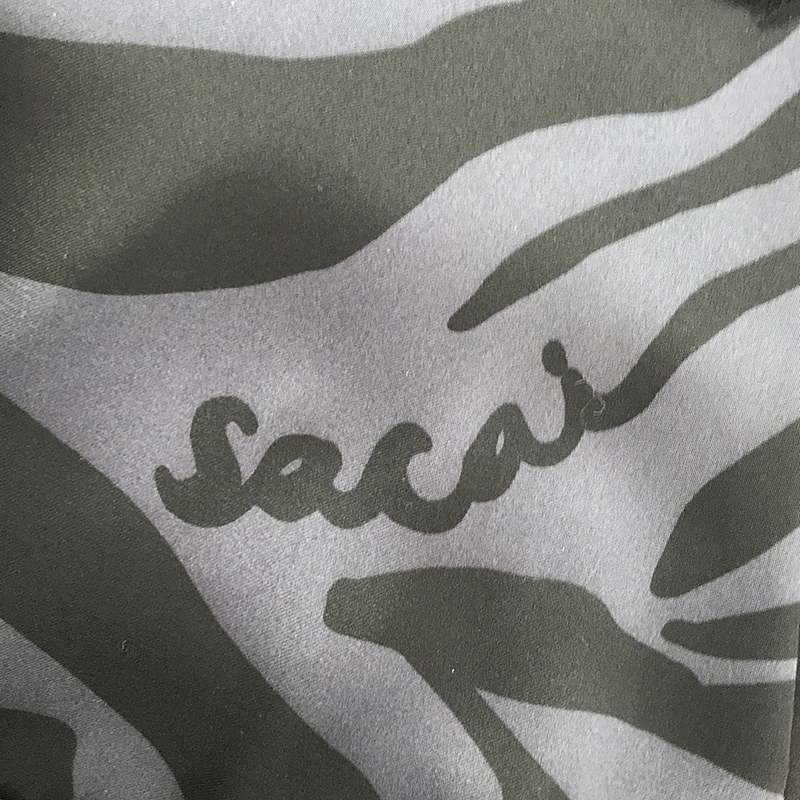 sacai / サカイ ゼブラ柄 シースルー ウエストギャザー プリーツ ワンピース