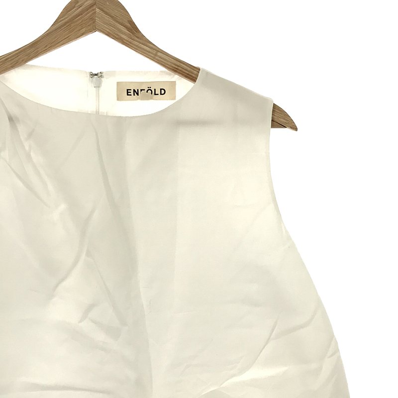 ENFOLD / エンフォルド ライトコットン 1タック ドレープ プルオーバー ノースリーブブラウス