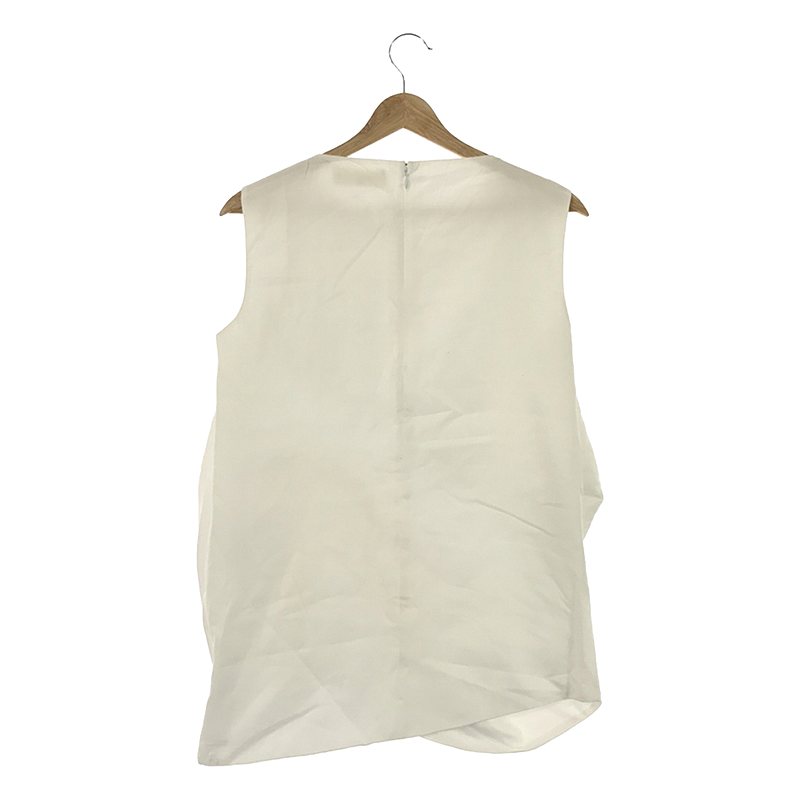 ENFOLD / エンフォルド ライトコットン 1タック ドレープ プルオーバー ノースリーブブラウス