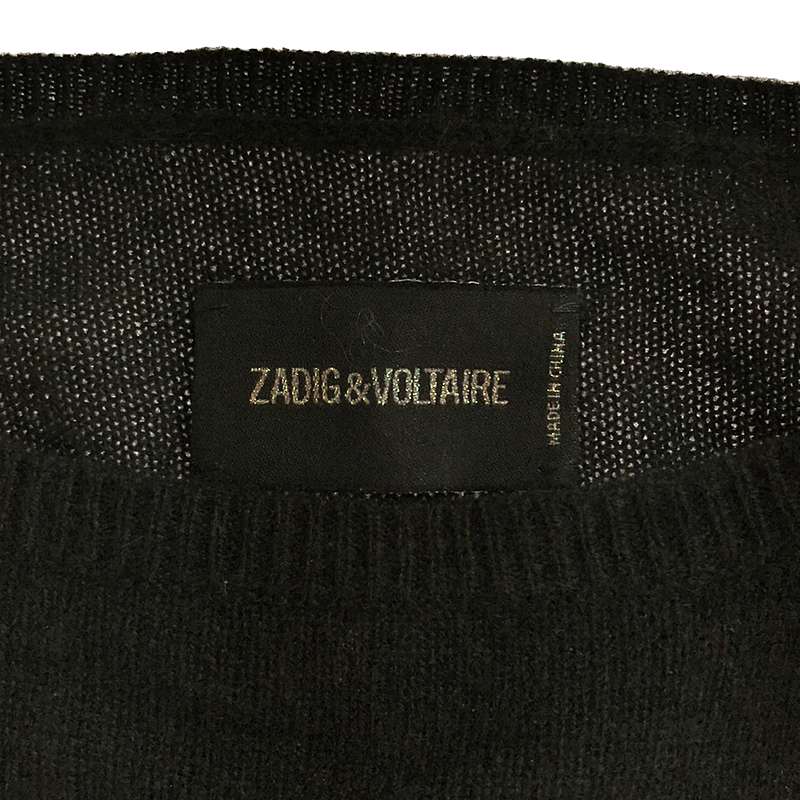 ZADIG&VOLTAIRE / ザディグエヴォルテール カシミヤ スター エルボーパッチ ハイゲージ クルーネックニット