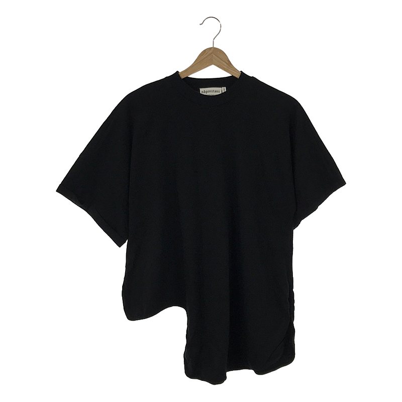 boatneck pullover / アシンメトリー コットン クルーネック Tシャツ