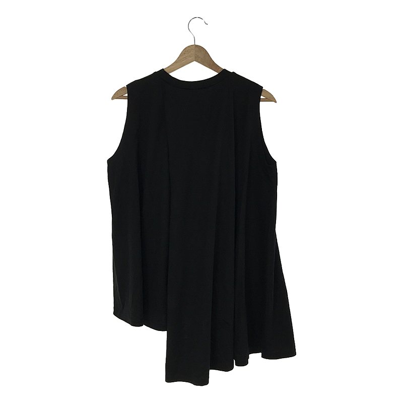 ENFOLD / エンフォルド コットン アシンメトリー ノースリーブカットソー