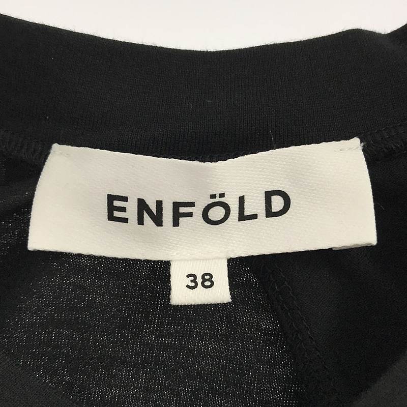 ENFOLD / エンフォルド コットン アシンメトリー ノースリーブカットソー