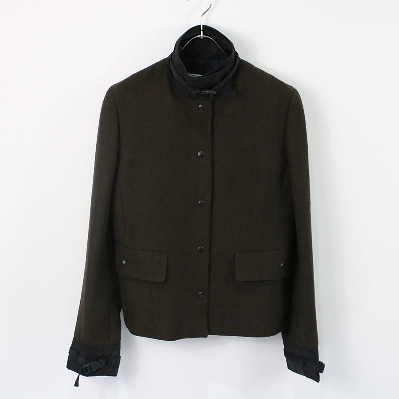 belt jacket ベルト付き切替ツイードジャケット