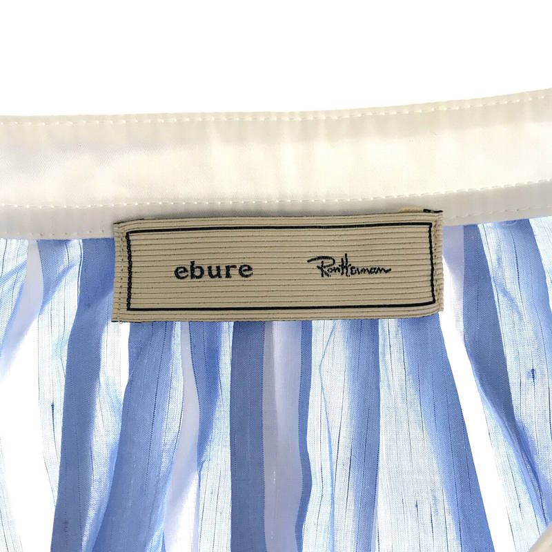 ebure / エブール × Ron Herman ロンハーマン別注 バンドカラー ストライプシャツ