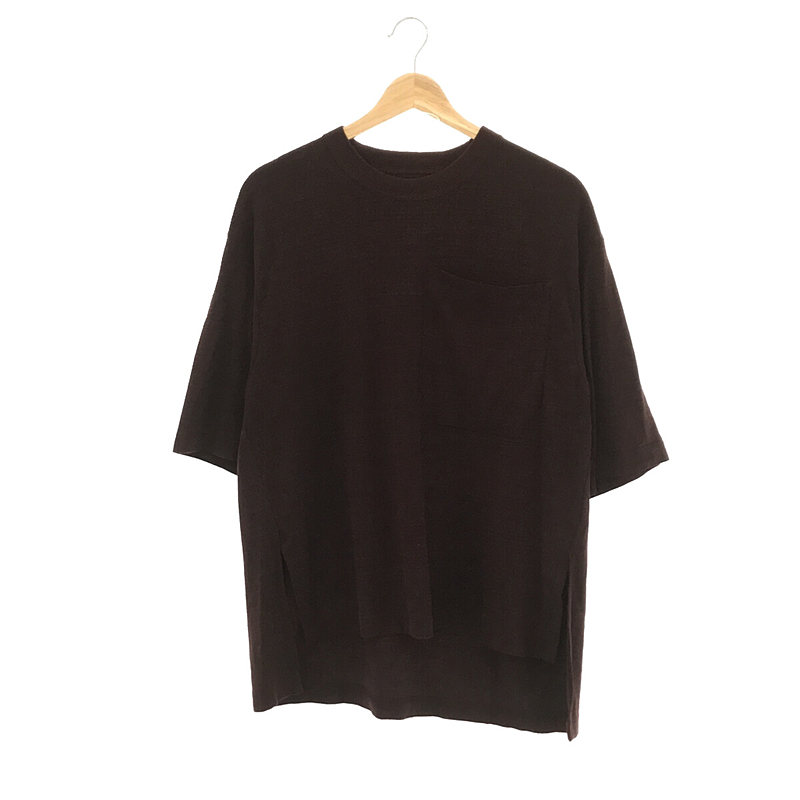 raw silk jersey oversized Tee シルク ビッグシルエット ポケットTシャツ