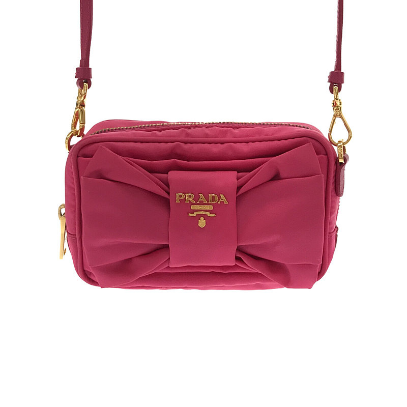 PRADA / プラダ 2way リボン ナイロン ミニショルダーポーチ ポシェット