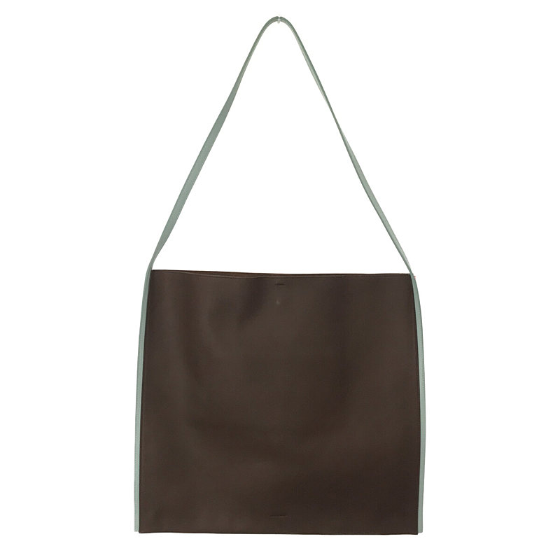 border leather tote / ボーダー オールレザー スクエア ショルダーバッグ