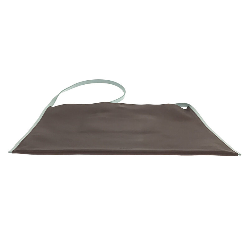 JIL SANDER / ジルサンダー border leather tote / ボーダー オールレザー スクエア ショルダーバッグ