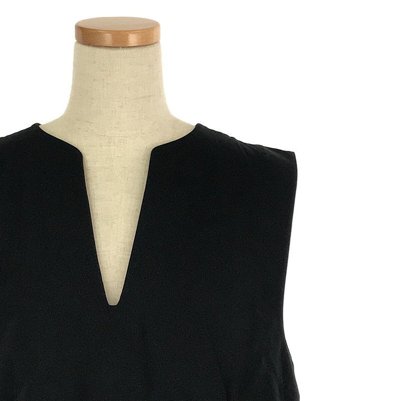 JIL SANDER / ジルサンダー コットン キーネック スリーブレストップス