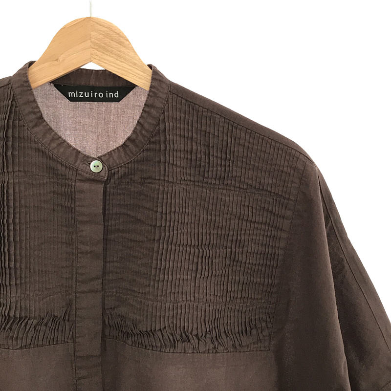 mizuiroind / ミズイロインド コットンピンタック ワイドシャツ