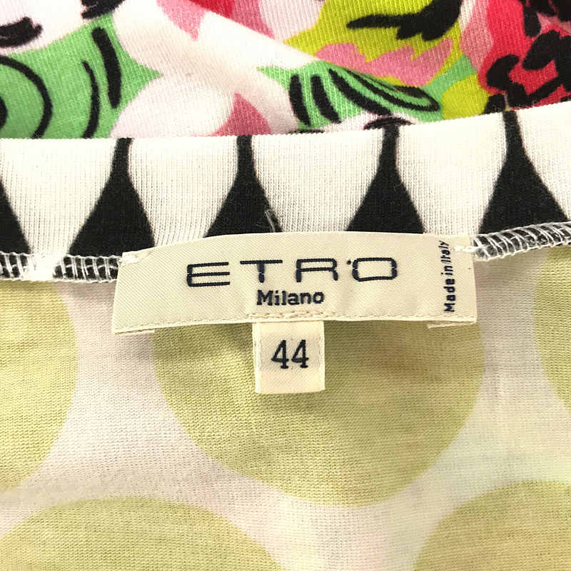 ETRO / エトロ フラワープリント 総柄 Vネック Tシャツ