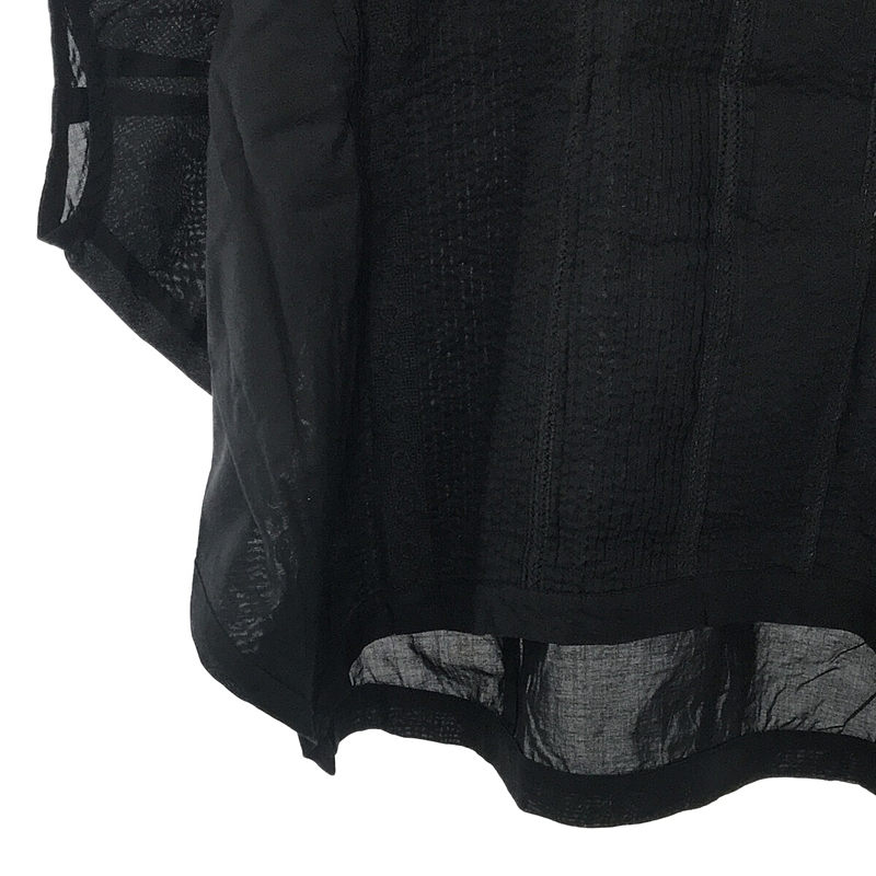 mizuiroind / ミズイロインド ピンタックレースコクーンプルオーバー シャツ