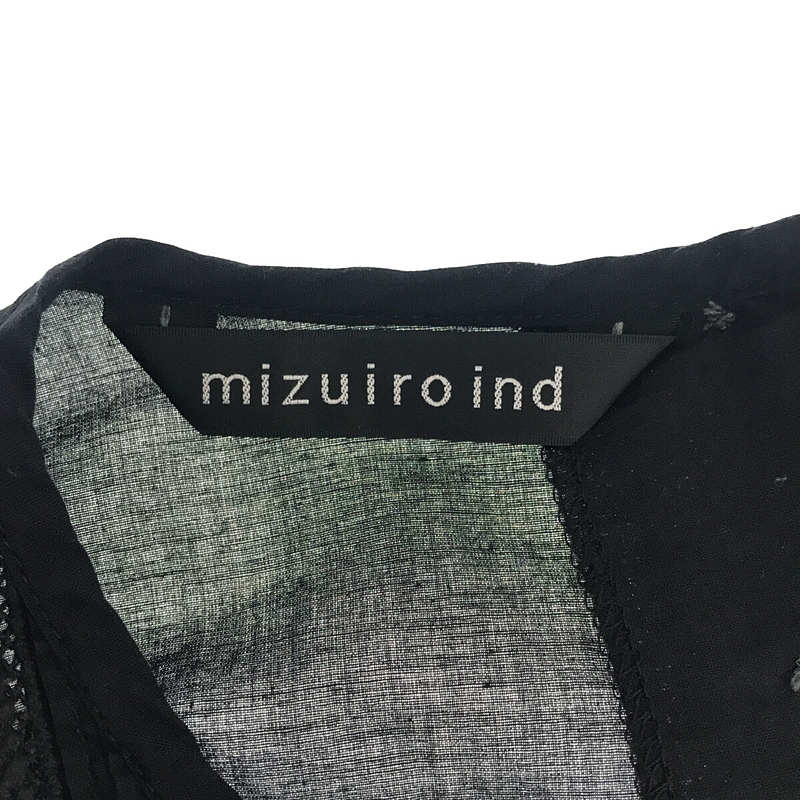 mizuiroind / ミズイロインド ピンタックレースコクーンプルオーバー シャツ
