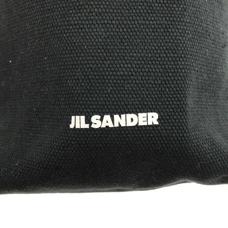 JIL SANDER / ジルサンダー DUMPLING POUCH / ドローストリング レザー切替 キャンバス 巾着 ポーチ バッグ