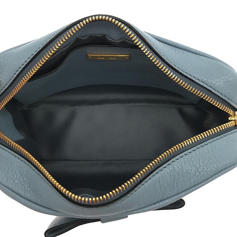 miu miu / ミュウミュウ 2way リボン レザー スクエア ショルダーセカンドバッグ