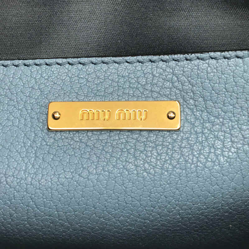 miu miu / ミュウミュウ 2way リボン レザー スクエア ショルダーセカンドバッグ