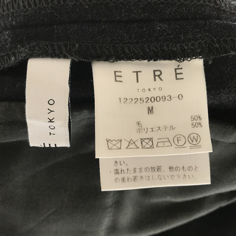 ETRE TOKYO / エトレトウキョウ ウール 混紡 セミ ワイド タック パンツ スラックス