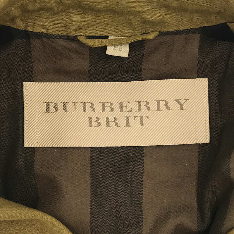 BURBERRY BRIT / バーバリーブリット リネン 裏地 チェック ダブルライダース ジャケット