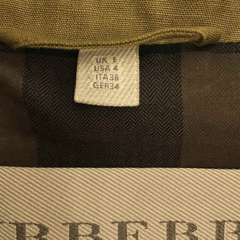 BURBERRY BRIT / バーバリーブリット リネン 裏地 チェック ダブルライダース ジャケット