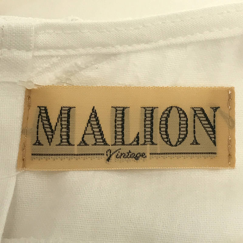 MALION vintage / マリオンヴィンテージ ヴィンテージ リメイク レース 刺繍 パッチワーク バックオープンノーカラー ブラウス スカーフ付き