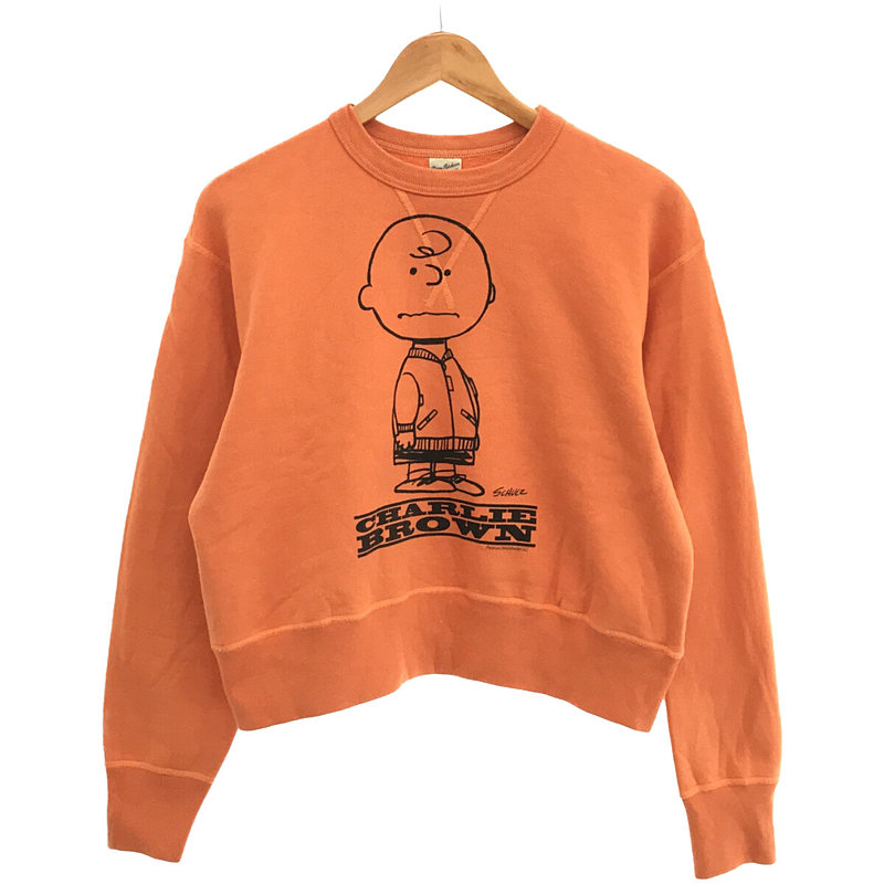 × PEANUTS ピーナッツ コラボ SNOOPY Charlie Brown  チャーリーブラウン プリント クルーネック スウェット