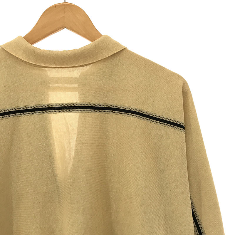 TAN / タン 2WAY リネン ラミー紺 グレンチェック × ライン ニット