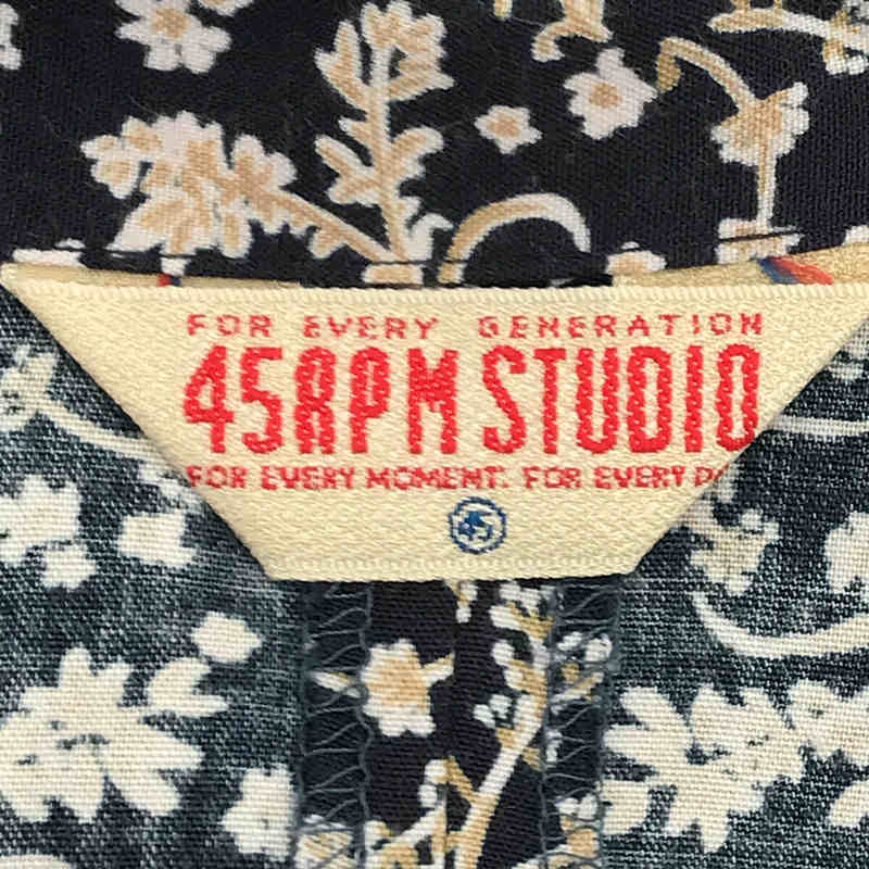 45rpm / フォーティーファイブアールピーエム STUDIO 花柄 オープンカラー ベルト付き ワンピース