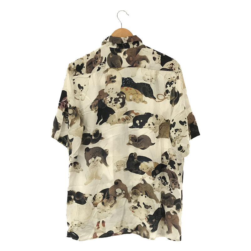 NIPOALOHA / ニポアロハ THE HUNDRED DOGS  Short Sleeve Shirt  絵師 伊藤若冲 構図の百犬図開襟 レーヨン オープンカラー シャツ