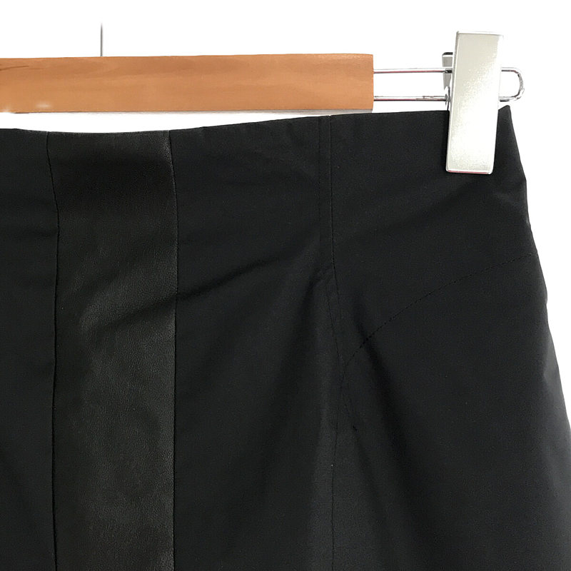 Mame Kurogouchi / マメクロゴウチ Water Repellent Nylon Mini Skirt ベジタブルレザー 異素材切替 スカート