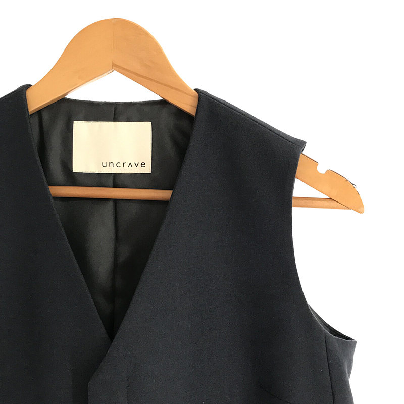 uncrave / アンクレイヴ タグ付き ウール フライフロント ベスト ジレ