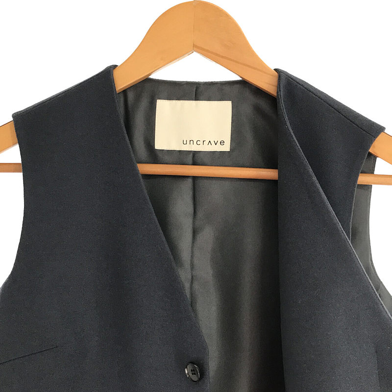 uncrave / アンクレイヴ タグ付き ウール フライフロント ベスト ジレ