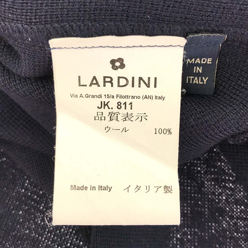 LARDINI / ラルディーニ イタリア製 ウール ニット パイピング メタルボタン ノッチドラペル サイドベンツ 2B テーラード ジャケット ブートニエール付き