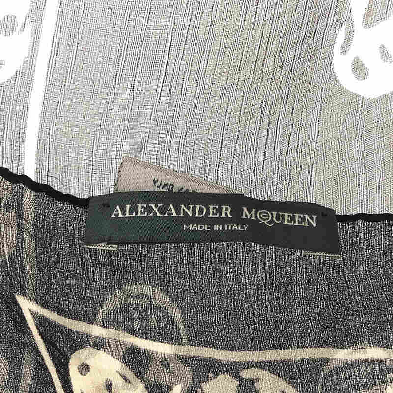 ALEXANDER MCQUEEN / アレキサンダーマックイーン シルク スカル柄 大判 スカーフ