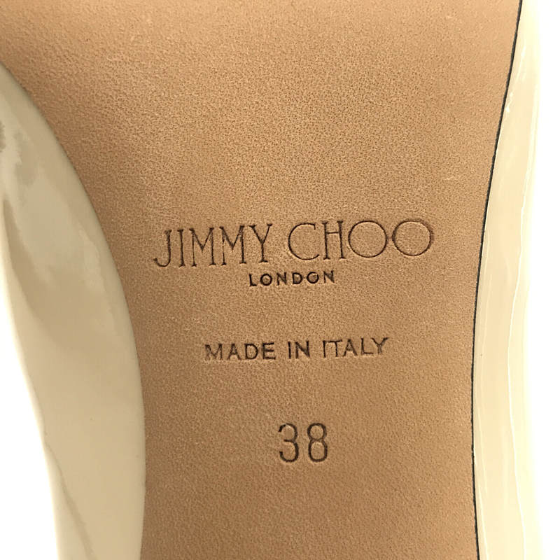 JIMMY CHOO / ジミーチュウ 金具ロゴ パテントレザー ポインテッドトゥ パンプス