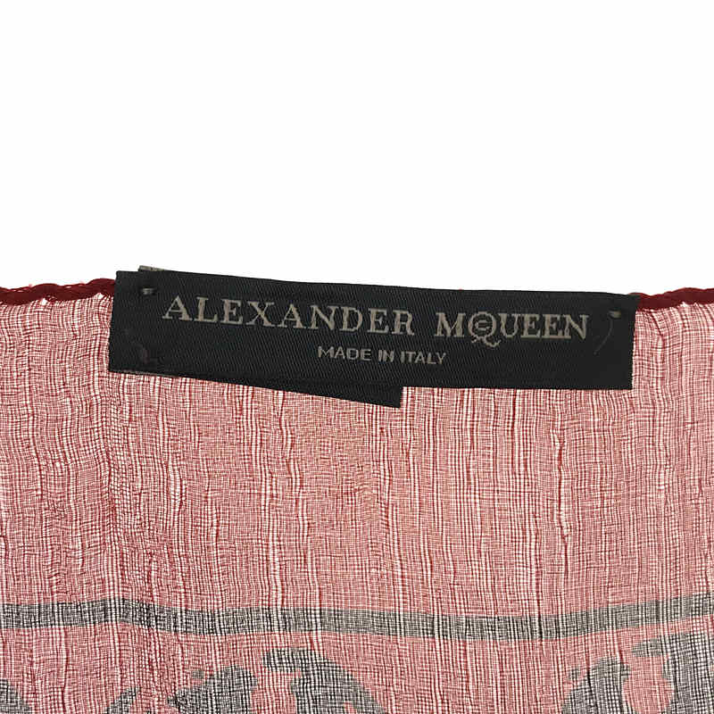 ALEXANDER MCQUEEN / アレキサンダーマックイーン シルク スカル柄 大判 スカーフ