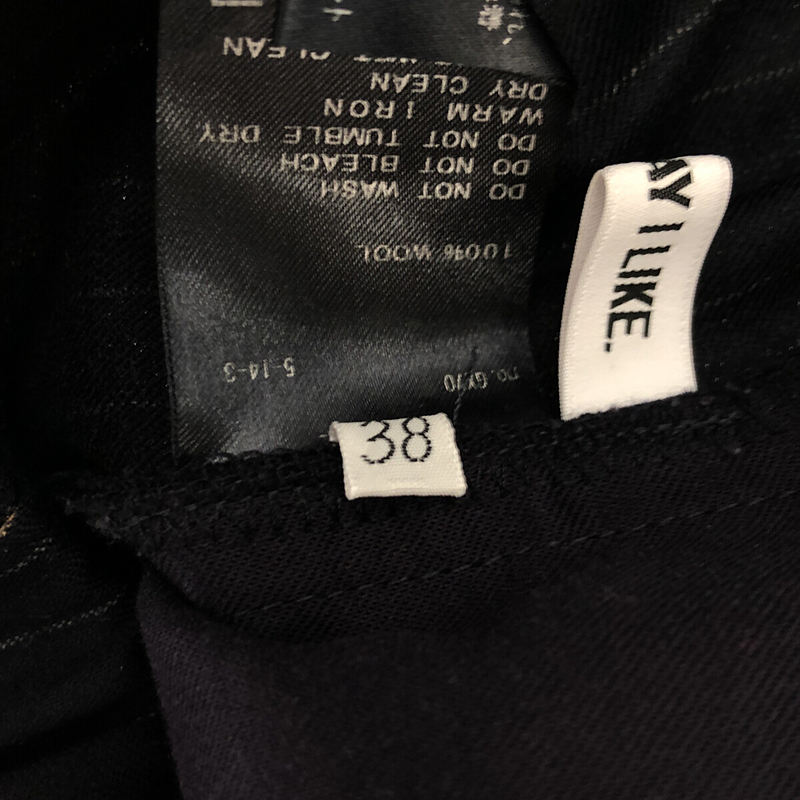 Deuxieme Classe / ドゥーズィエムクラス EVERYDAY I LIKE 裾ジップ ウール ストライプパンツ