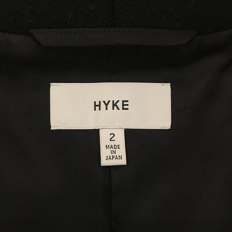 HYKE / ハイク NO COLLAR PEA COAT ノーカラーコート