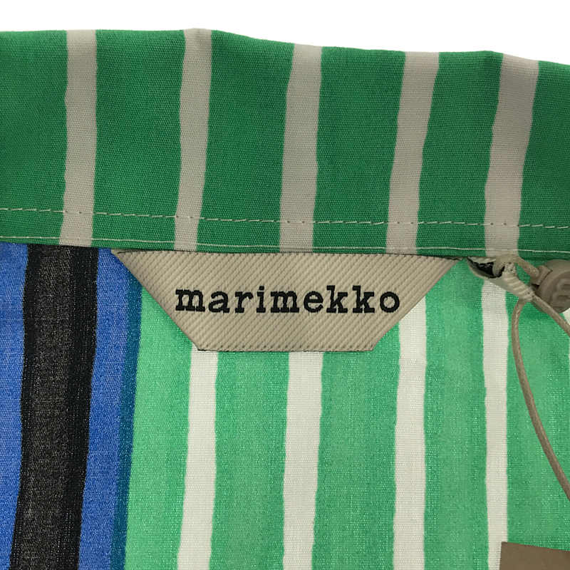 marimekko / マリメッコ クレイジーパターン ストライプ メタルボタン オーバーシャツ