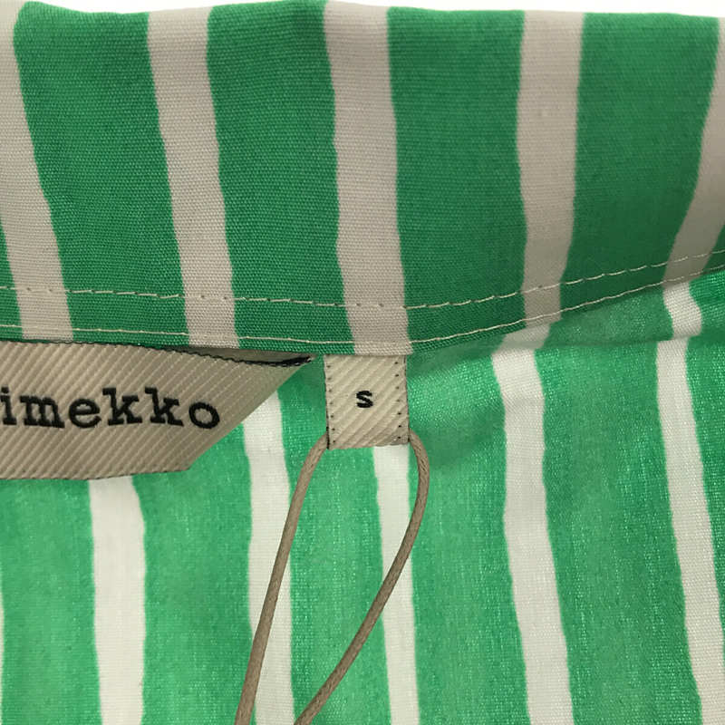 marimekko / マリメッコ クレイジーパターン ストライプ メタルボタン オーバーシャツ