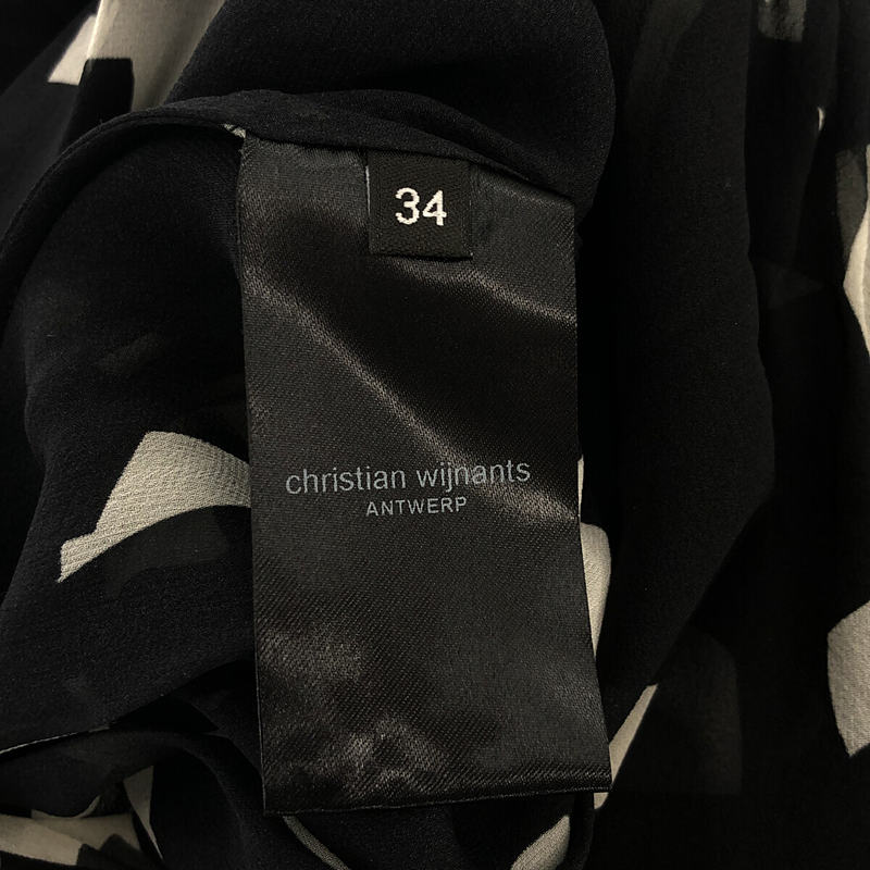 Christian Wijnants / クリスチャンワイナンツ silk100％ / シルク アシンメトリー ギャザー シアー ドレス ワンピース