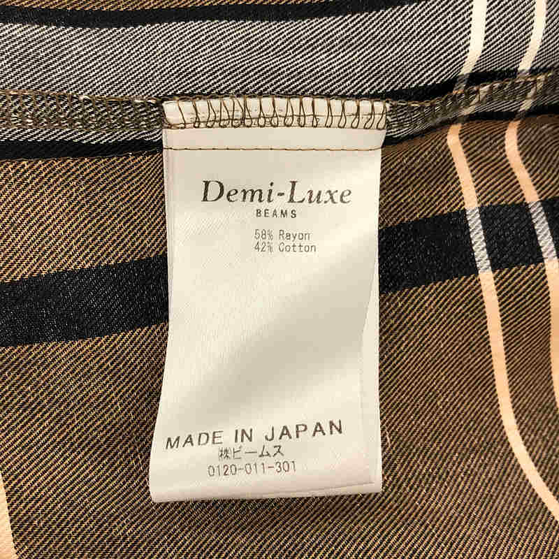 DEMI-LUXE BEAMS / デミルクスビームス レーヨン コットン チェック オーバー シャツ ブラウス