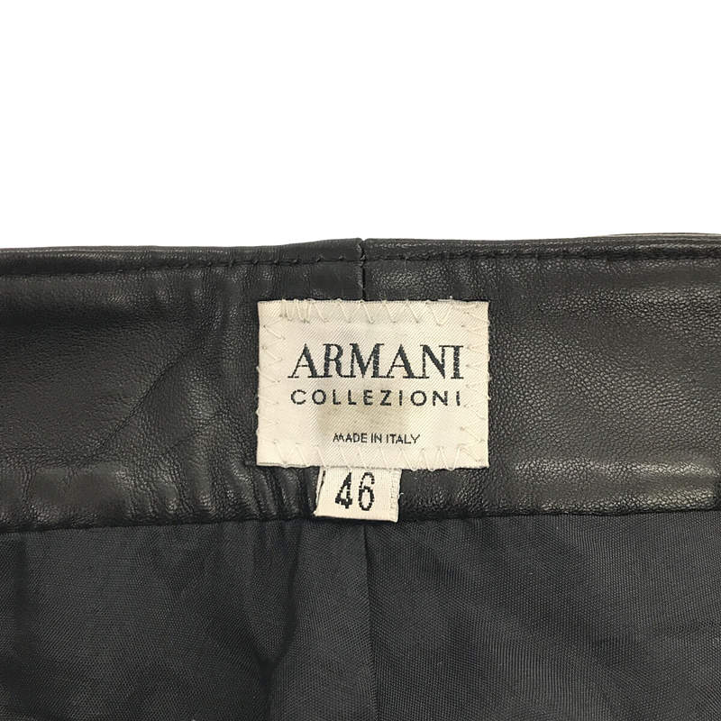 ARMANI COLLEZIONI / アルマーニコレツォーニ ラムレザー 膝切替 ストレートパンツ